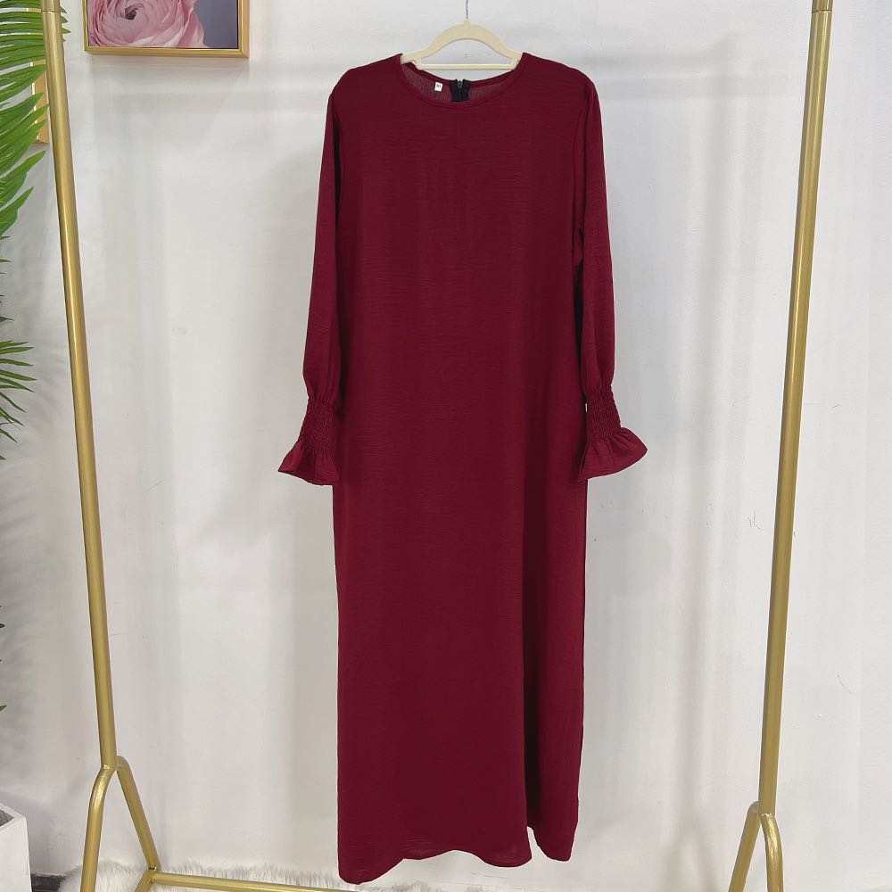Abaya ruffle donkerrood