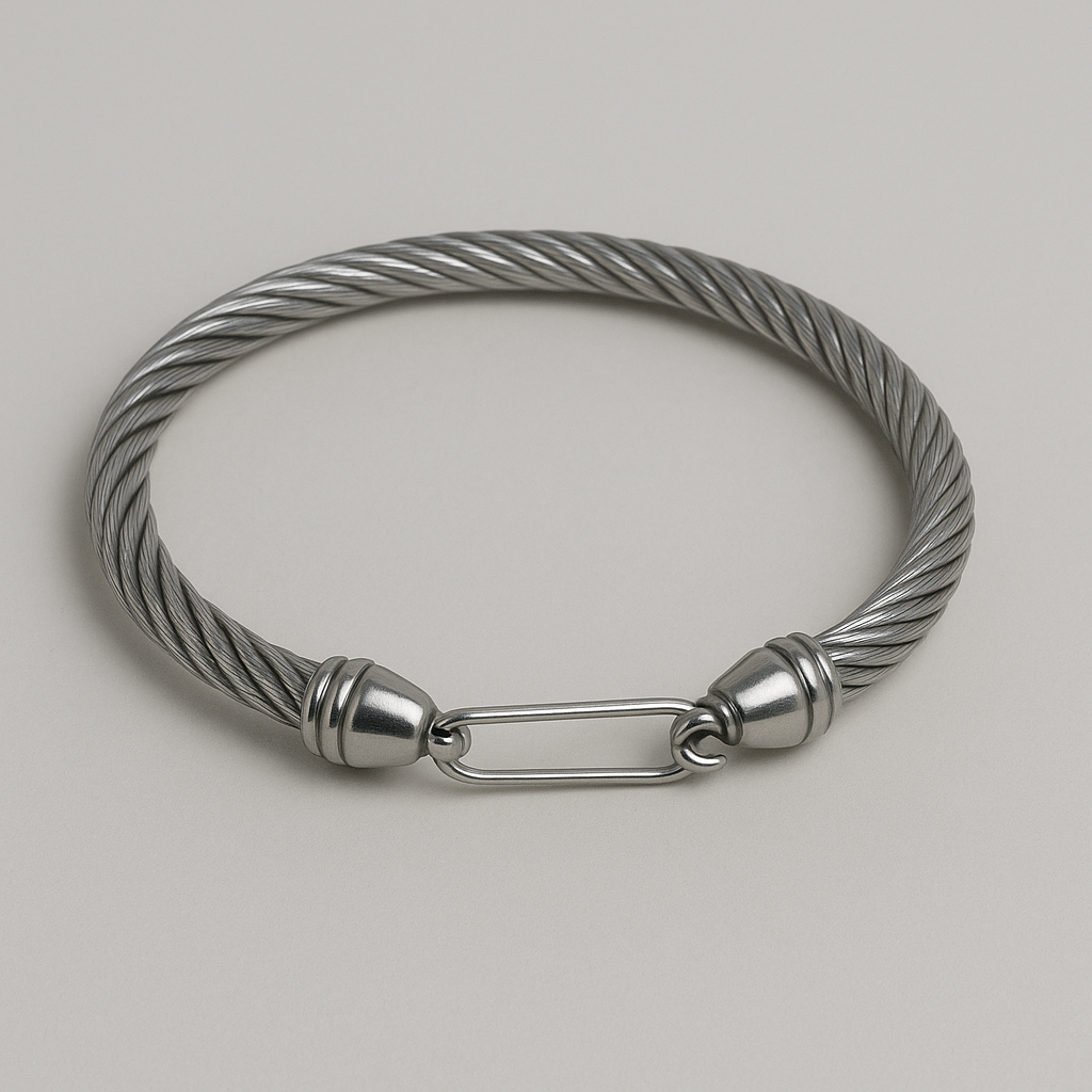 Twisted Cable Bracelet – Industrial Silver