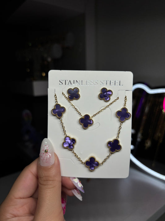 Clover set purple