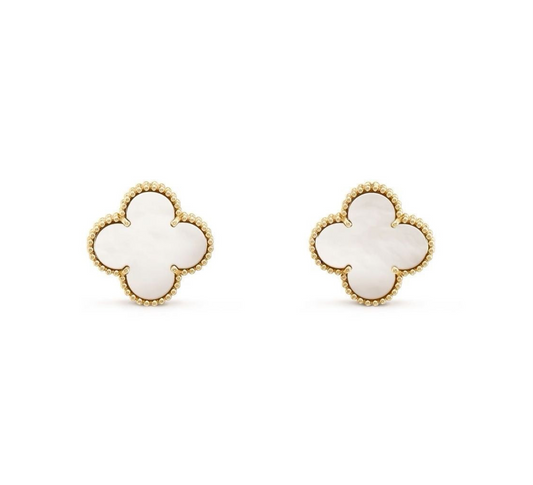 Clover earrings white