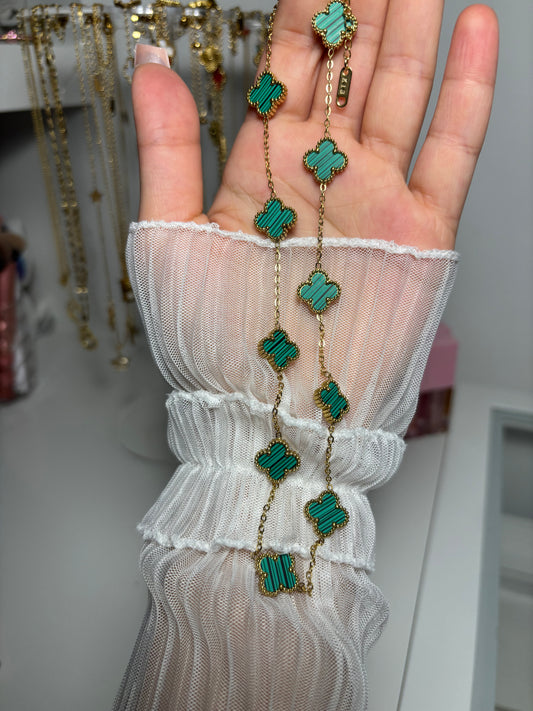 Clover necklace green