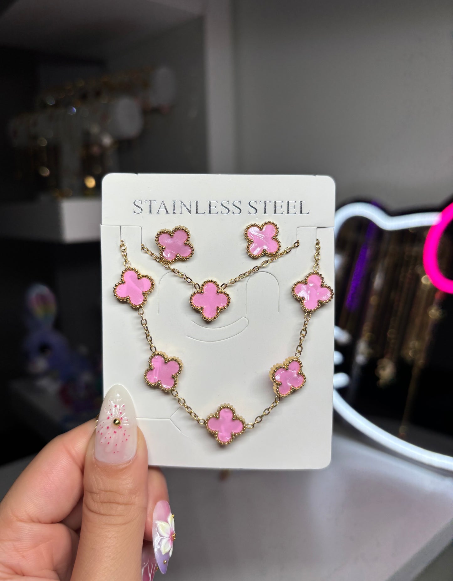 Clover set pink