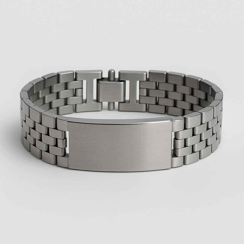 Solid Link Bracelet – Brushed Steel Edition