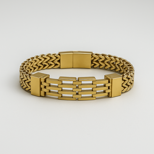 Architectural Link Bracelet – Gold Matrix Edition