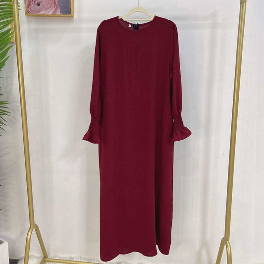 Abaya ruffle donkerrood