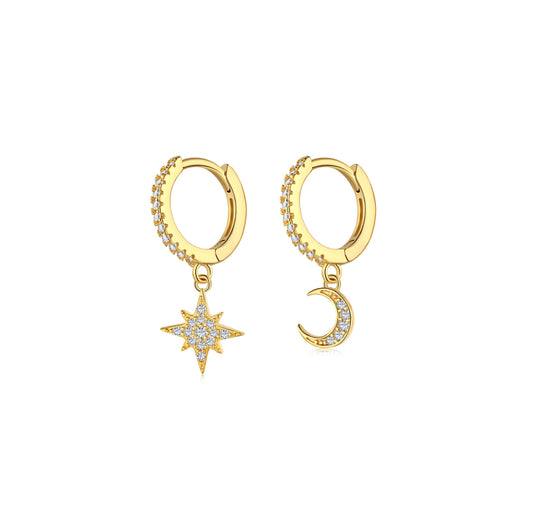 Moon star earrings | 925 Silver