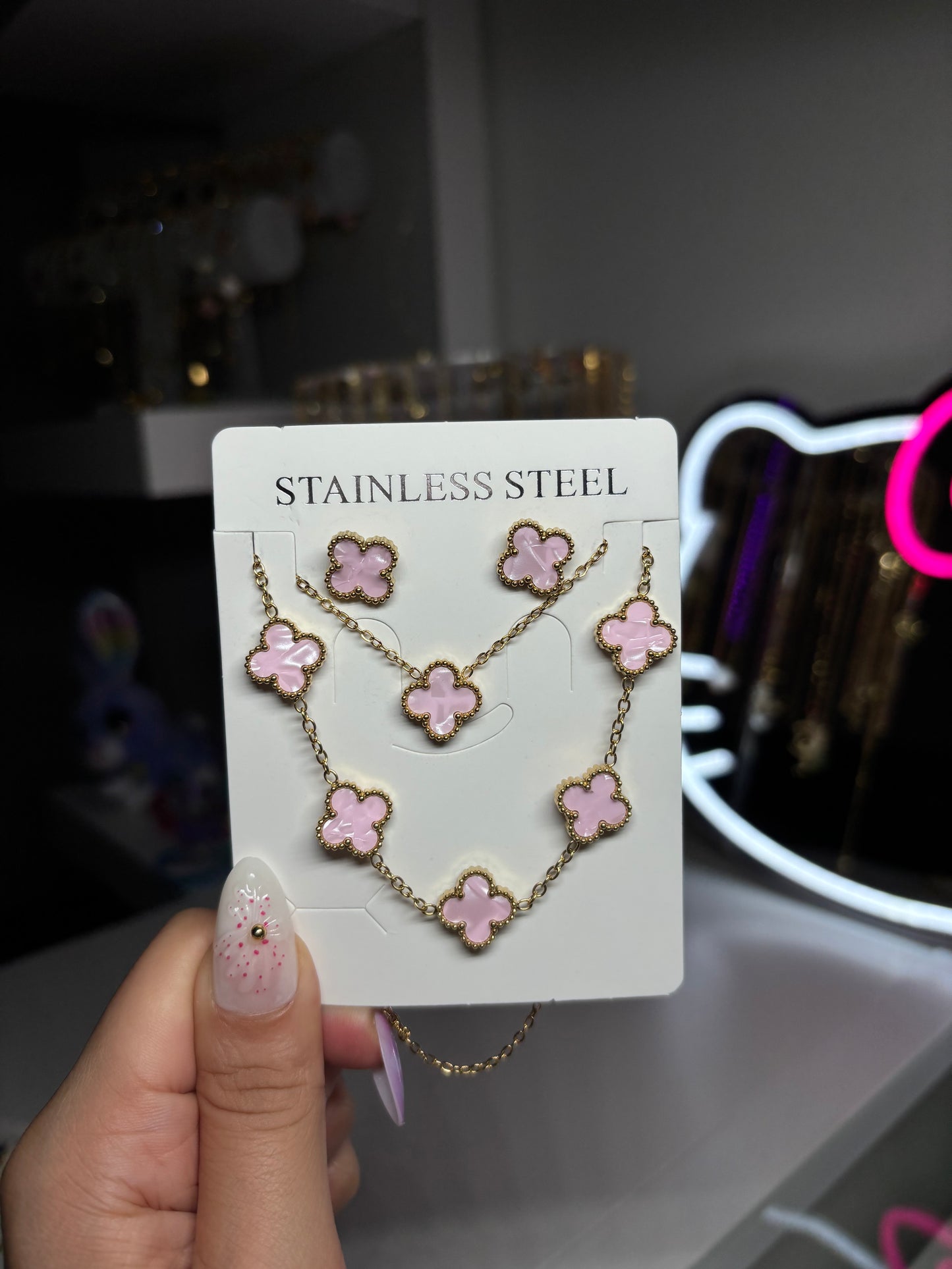 Clover set light pink