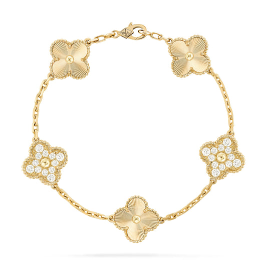 Clover bracelet gold/glitter