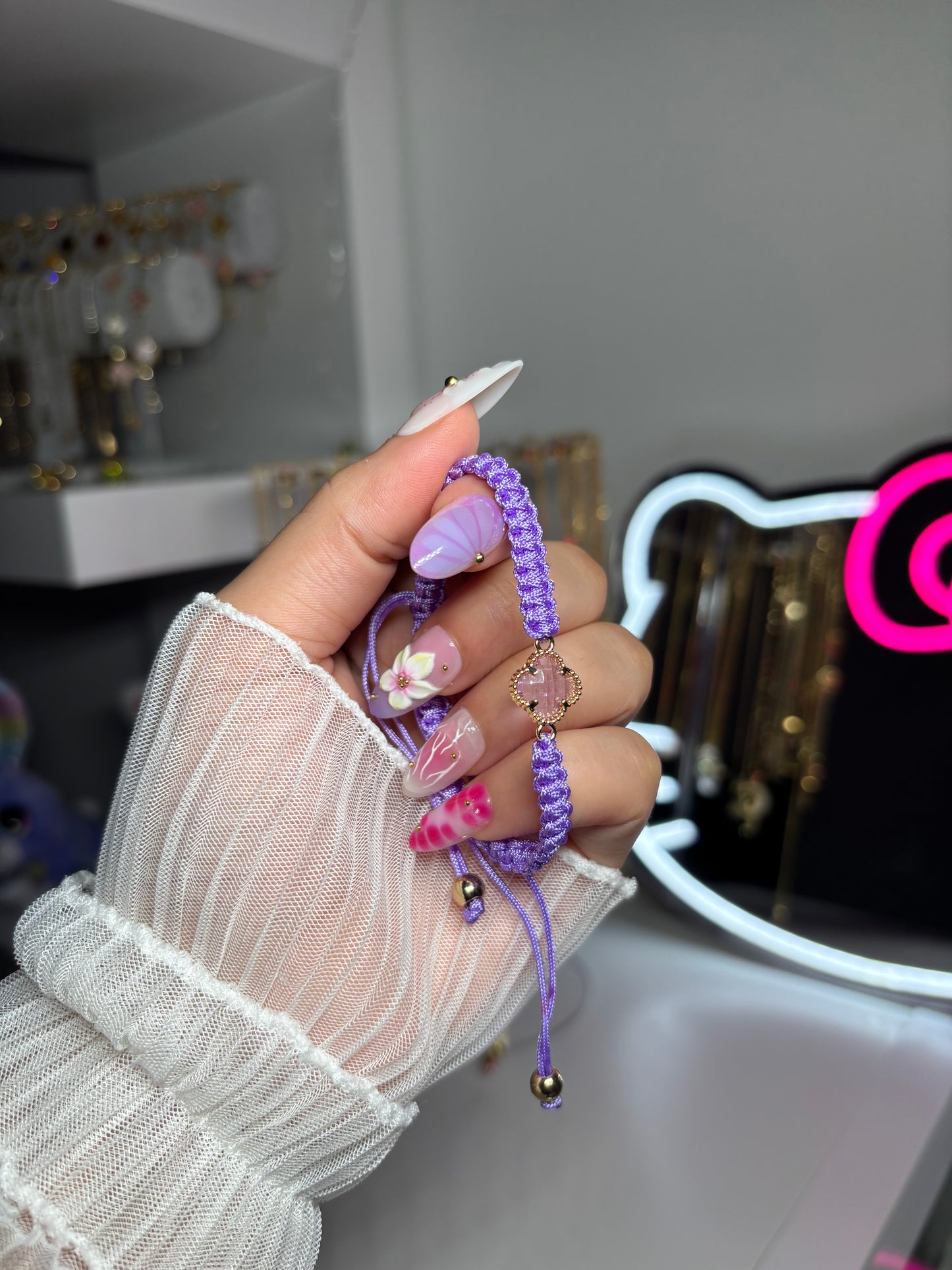 Macramé bracelet purple