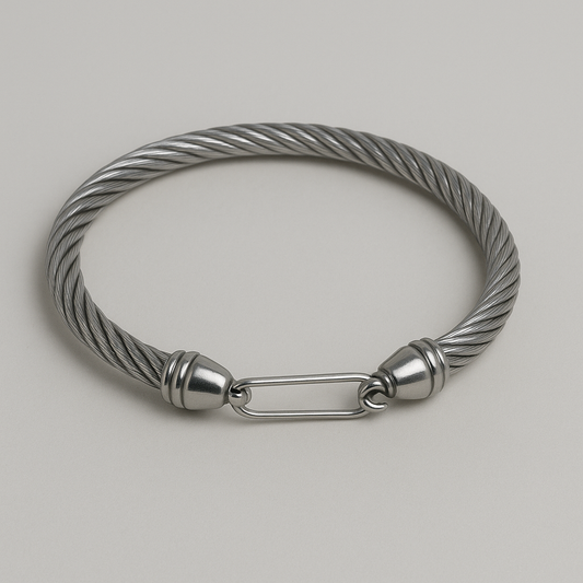 Twisted Cable Bracelet – Industrial Silver