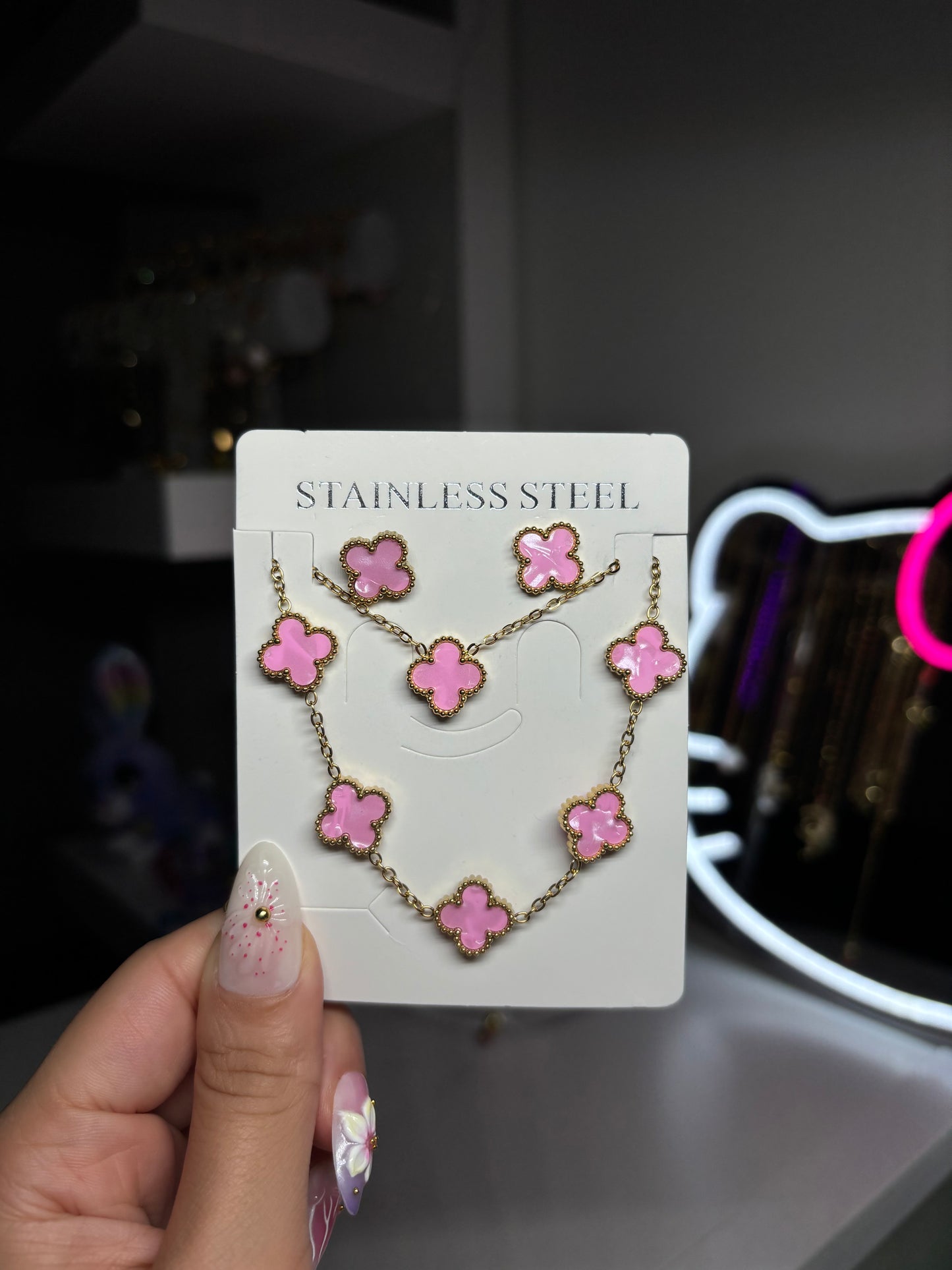 Clover set pink