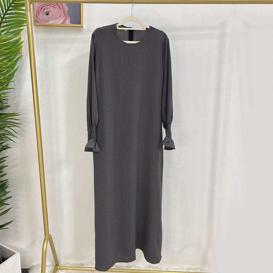 Abaya ruffle donkergrijs