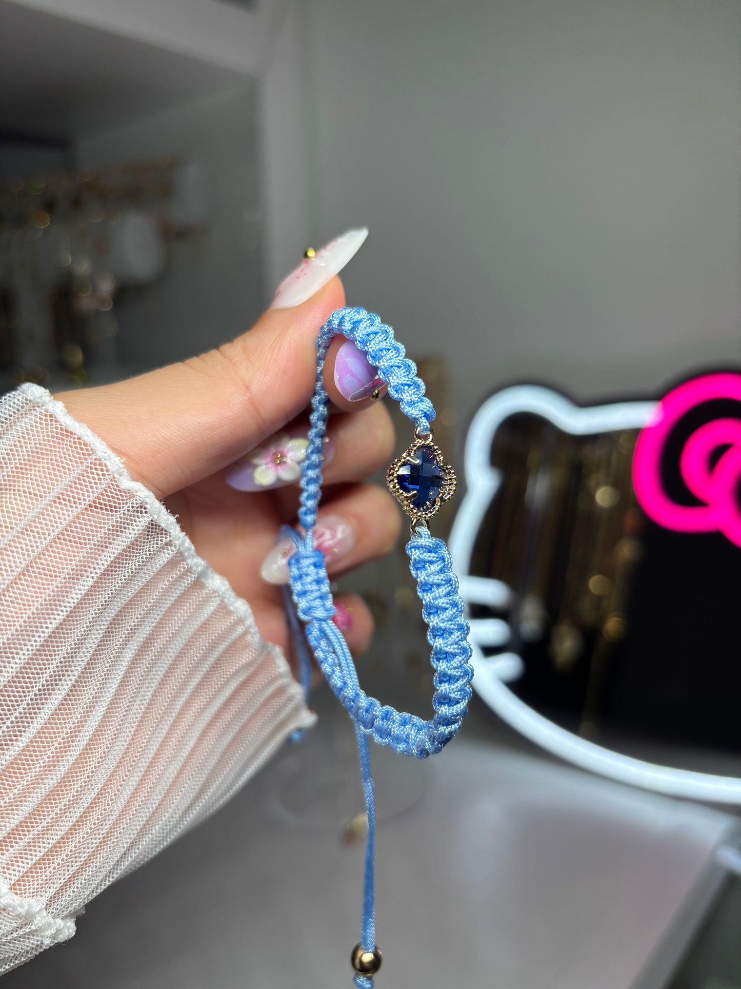 Macramé bracelet blue
