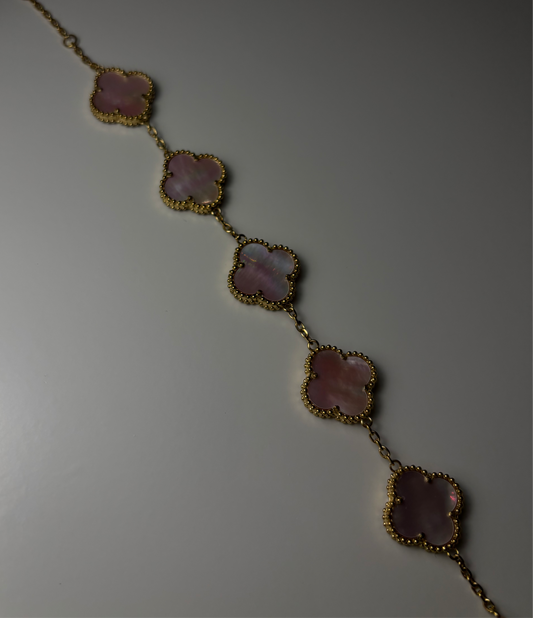 Clover bracelet pink