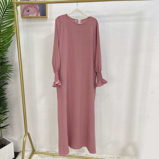 Abaya ruffle roze