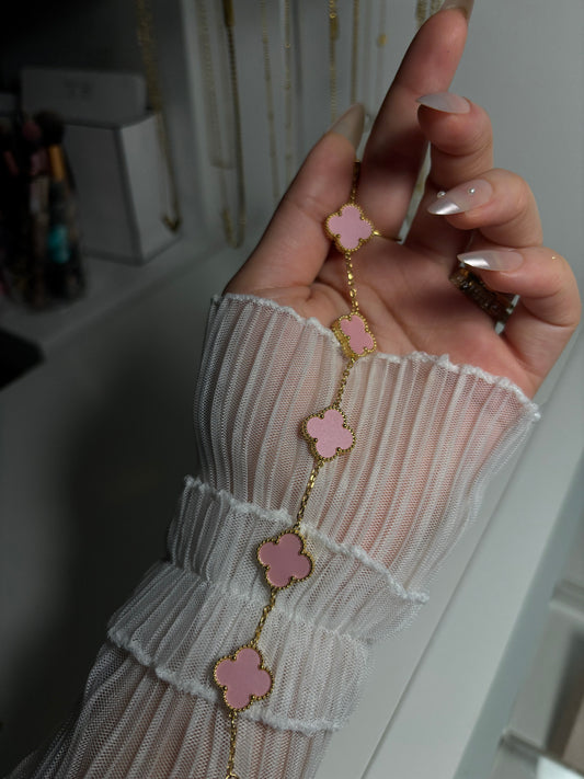 Clover bracelet pink