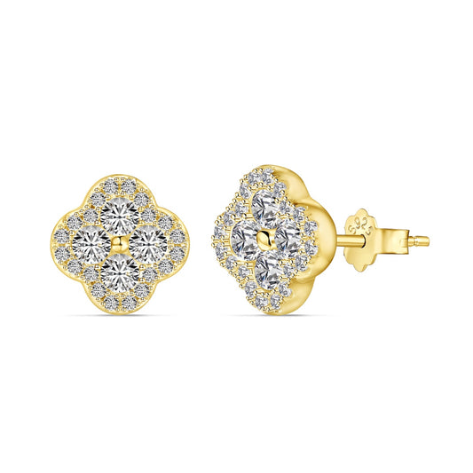 Bloem earrings gold | 925 Silver