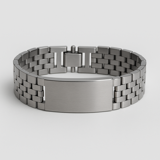 Solid Link Bracelet – Brushed Steel Edition