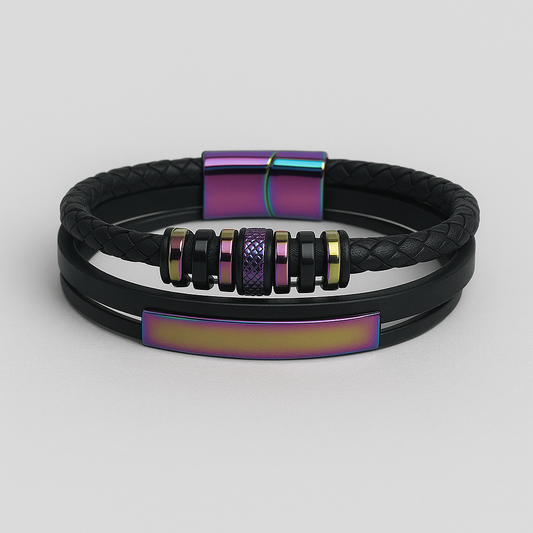 Multi-Layer Leather Bracelet – Prism Spectrum Edition